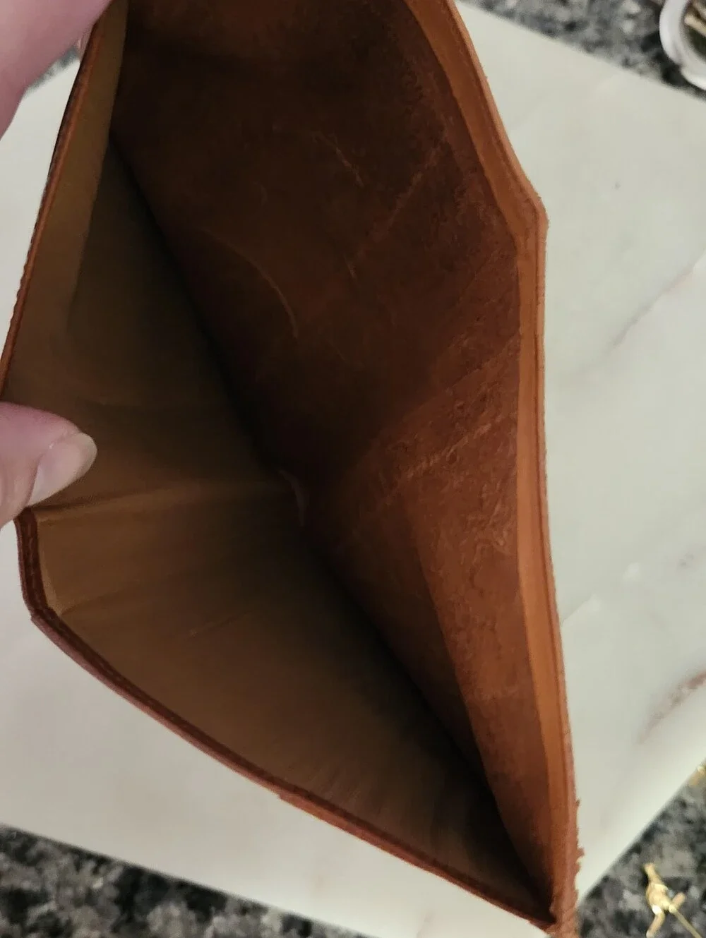 Leathergoods Denmark Tooled Leather Brown Wallet